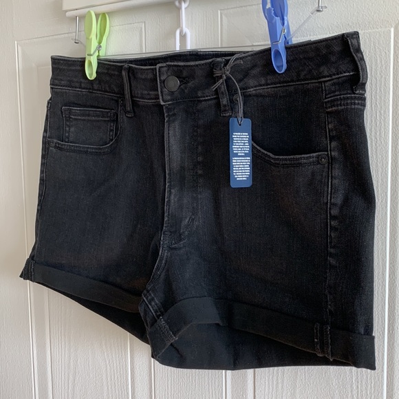 American Eagle Super Super Stretch Super Hi-Rise Shortie Denim Shorts BNWT - Picture 2 of 7